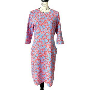J. McLaughlin Coral Reef Catalyst Dress Abstract Catalina Cloth Womens Size L